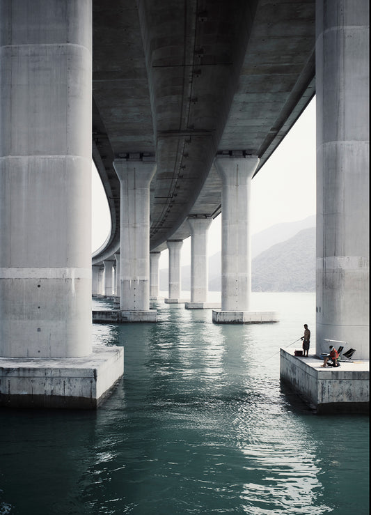 Under the bridge.
